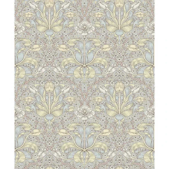 Brewster Home Fashions Spring Thicket Light Blue Tulip Damask Wallpaper - SKU 4171-82066