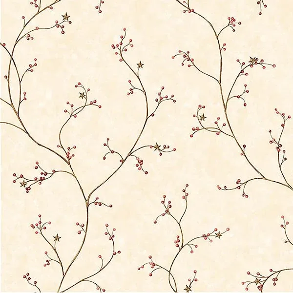 Brewster Home Fashions Star Berry Dark Red Vine Wallpaper - SKU CCB44034
