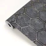 Brewster Home Fashions Starling Charcoal Honeycomb Wallpaper | Wallpaper Twins Brewster Home Fashions Starling Charcoal Honeycomb Wallpaper - SKU 2927-00403