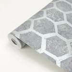 Brewster Home Fashions Starling Pewter Honeycomb Wallpaper | Wallpaper Twins Brewster Home Fashions Starling Pewter Honeycomb Wallpaper - SKU 2927-00404