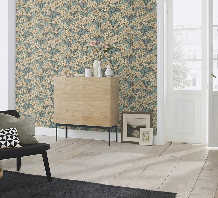 Brewster Home Fashions Stickley Sky Blue Tree Wallpaper - SKU RH580013