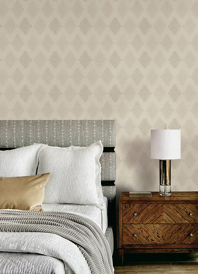 Brewster Home Fashions Stitched Heirloom Khaki Wallpaper - SKU 4142-72662