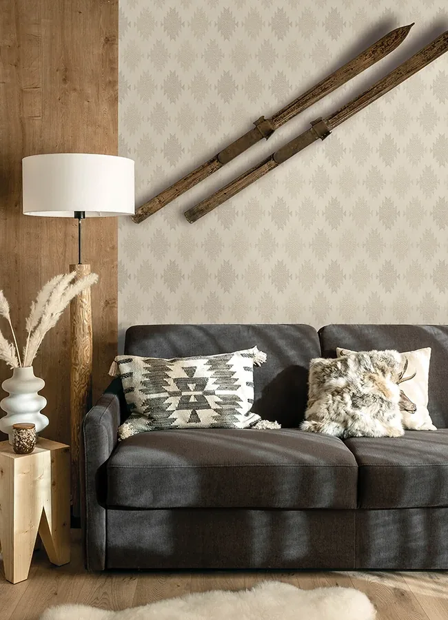 Brewster Home Fashions Stitched Heirloom Khaki Wallpaper - SKU 4142-72662