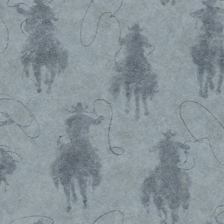 4142-72637 | Stockman Silhouette Blue Wallpaper