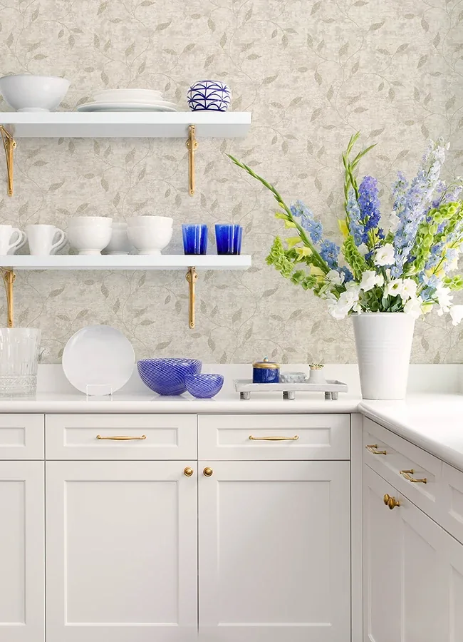 Brewster Home Fashions Stonewall Ivory Vine Wallpaper - SKU 4168-17745