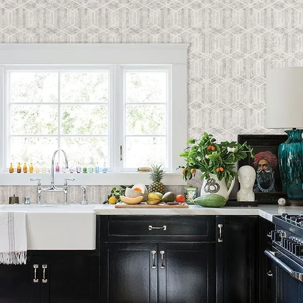 Brewster Home Fashions Stormi Light Grey Geometric Wallpaper - SKU 2809-SH01061