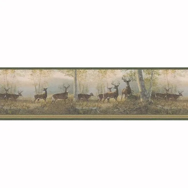 Brewster Home Fashions Storrie Green Deer Wallpaper - SKU TLL44341