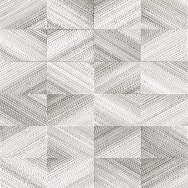 2904-25379 | Stratum Grey Geometric Faux Wood Wallpaper