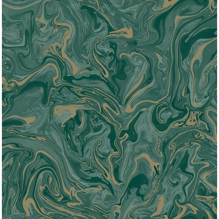 Brewster Home Fashions Suave Dark Green Marble Wallpaper - SKU FD43058