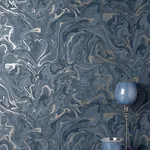 Brewster Home Fashions Suave Navy Marble Wallpaper - SKU FD43055