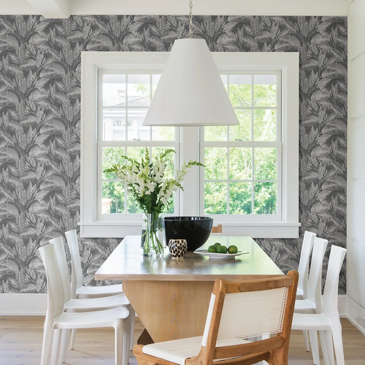 Brewster Home Fashions Suki Grey Leaves Wallpaper | Wallpaper Twins Brewster Home Fashions Suki Grey Leaves Wallpaper - SKU 4035-37836-4