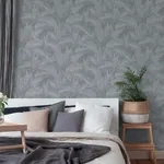 Brewster Home Fashions Suki Grey Leaves Wallpaper | Wallpaper Twins Brewster Home Fashions Suki Grey Leaves Wallpaper - SKU 4035-37836-4