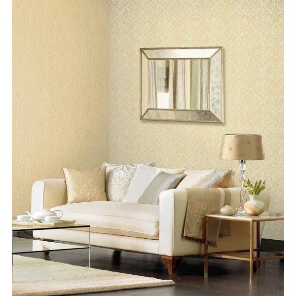 Brewster Home Fashions Sumatra Gold Ikat Damask Wallpaper | Wallpaper Twins Brewster Home Fashions Sumatra Gold Ikat Damask Wallpaper - SKU 2542-20700