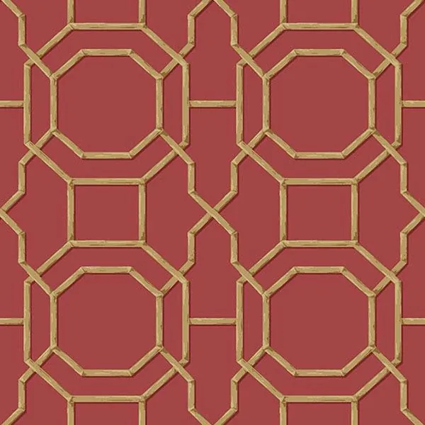 2669-21739 | Summer Red Trellis Wallpaper