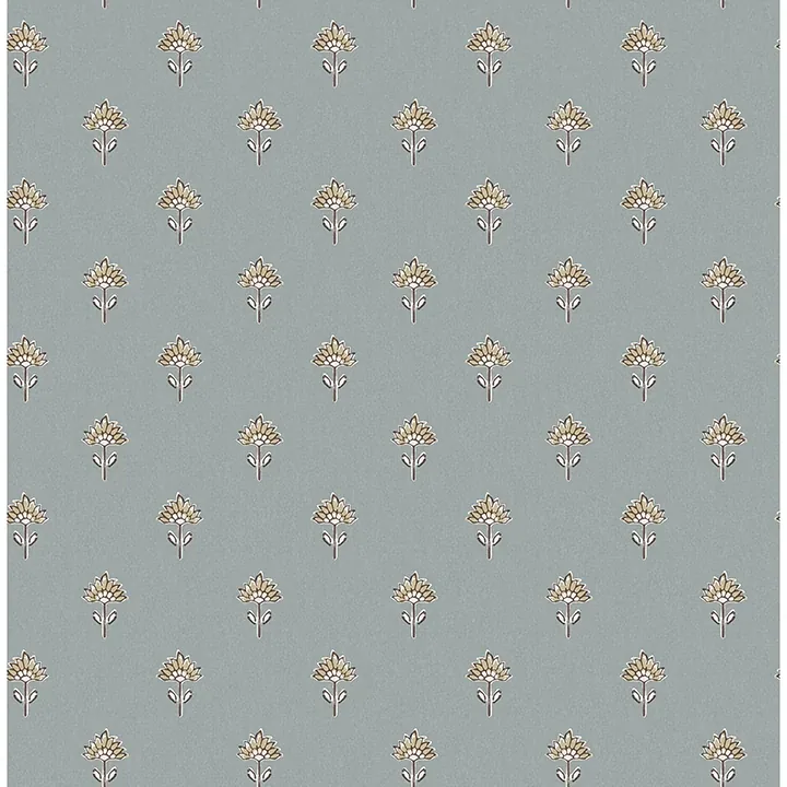 4148-27456 | Surdiva Denim Floral Fan Wallpaper