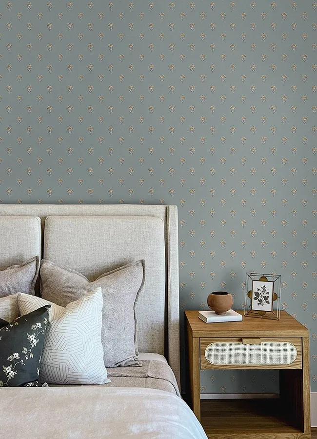 Brewster Home Fashions Surdiva Denim Floral Fan Wallpaper - SKU 4148-27456