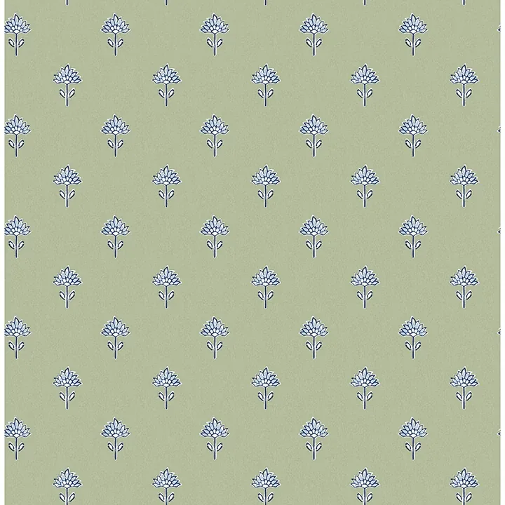 4148-27459 | Surdiva Green Floral Fan Wallpaper