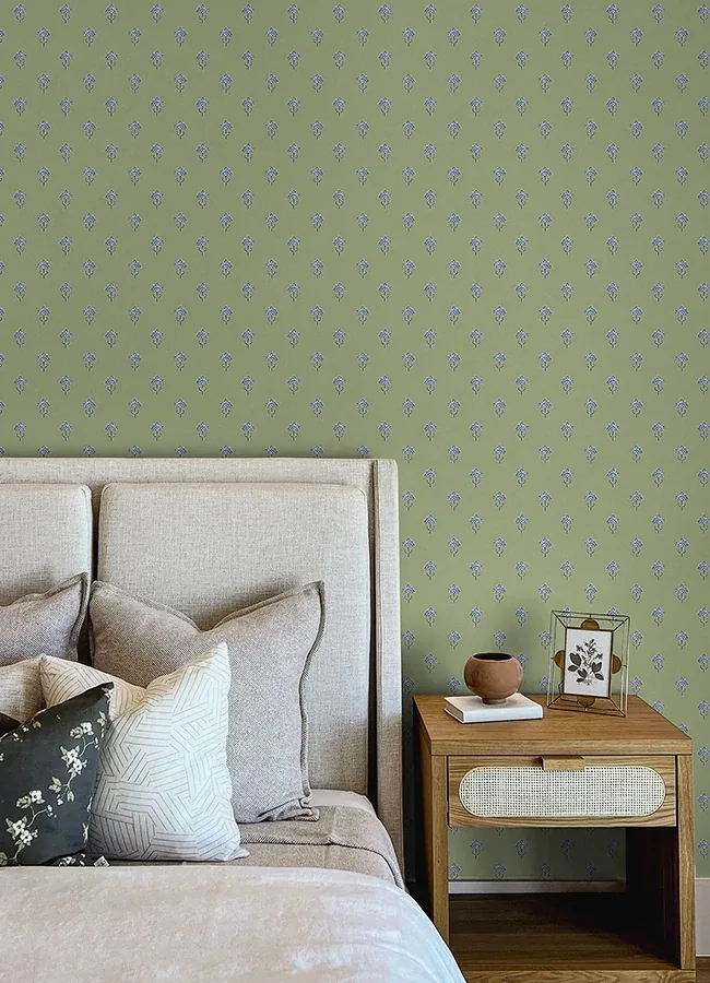 Brewster Home Fashions Surdiva Green Floral Fan Wallpaper | Wallpaper Twins Brewster Home Fashions Surdiva Green Floral Fan Wallpaper - SKU 4148-27459
