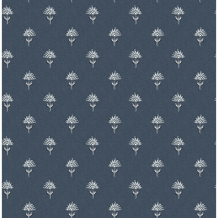 4148-27461 | Surdiva Indigo Floral Fan Wallpaper