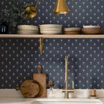 Brewster Home Fashions Surdiva Indigo Floral Fan Wallpaper | Wallpaper Twins Brewster Home Fashions Surdiva Indigo Floral Fan Wallpaper - SKU 4148-27461