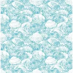 Brewster Home Fashions Surfside Aqua Shells Wallpaper - SKU 2904-25688