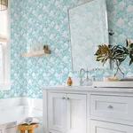 Brewster Home Fashions Surfside Aqua Shells Wallpaper - SKU 2904-25688