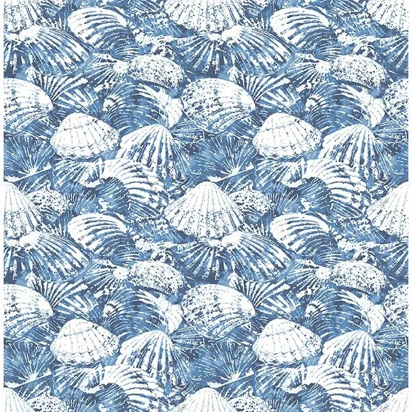 2904-25691 | Surfside Blue Shells Wallpaper