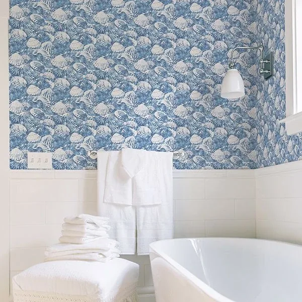 Brewster Home Fashions Surfside Blue Shells Wallpaper - SKU 2904-25691