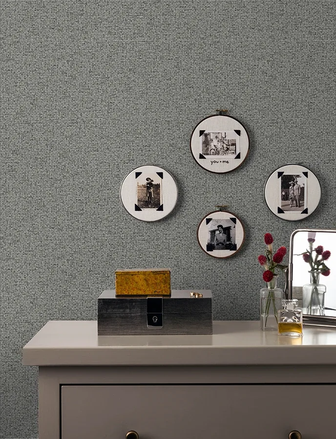 Brewster Home Fashions Surrey Grey Basketweave Wallpaper - SKU 4144-9158