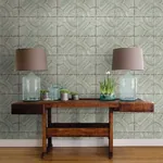 Brewster Home Fashions Susanna Teal Vintage Tin Tile Wallpaper | Wallpaper Twins Brewster Home Fashions Susanna Teal Vintage Tin Tile Wallpaper - SKU 3115-12432