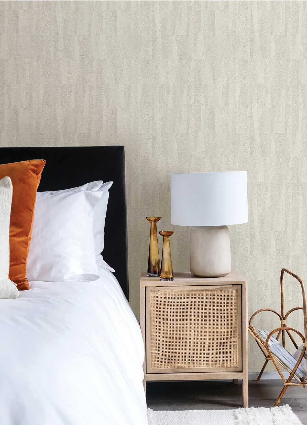 Brewster Home Fashions Sutton Cream Textured Geometric Wallpaper - SKU 4041-418903