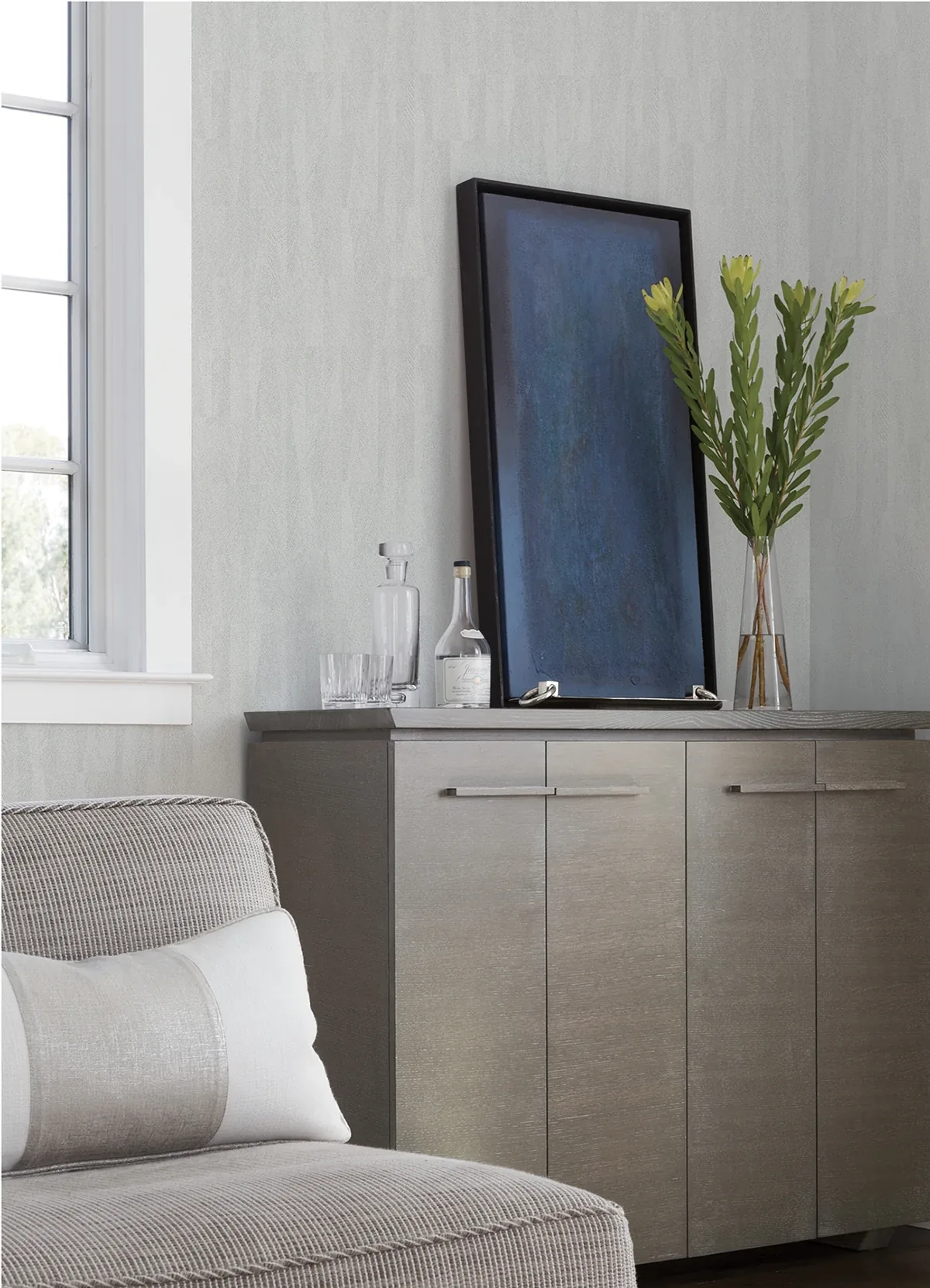 Brewster Home Fashions Sutton Silver Textured Geometric Wallpaper | Wallpaper Twins Brewster Home Fashions Sutton Silver Textured Geometric Wallpaper - SKU 4041-418910