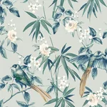 Brewster Home Fashions Suzume Teal Birds and Blooms Wallpaper - SKU AH924500