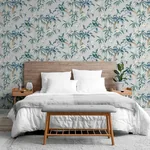 Brewster Home Fashions Suzume Teal Birds and Blooms Wallpaper - SKU AH924500