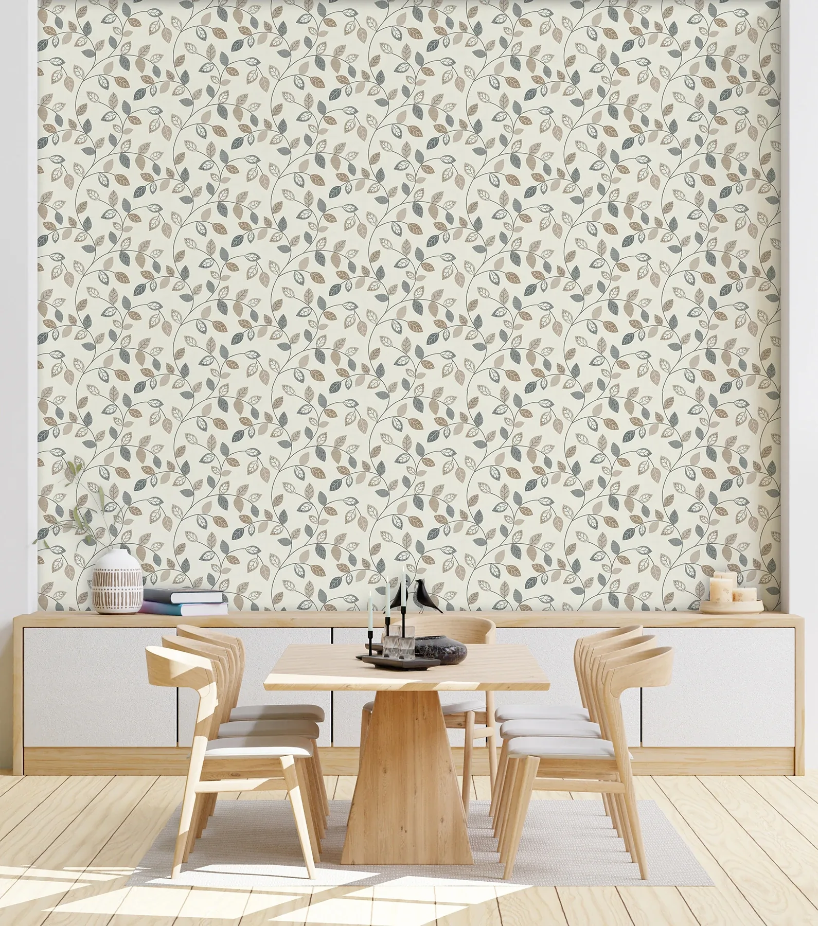 Brewster Home Fashions Sylvie Neutral Leaf Trail Wallpaper | Wallpaper Twins Brewster Home Fashions Sylvie Neutral Leaf Trail Wallpaper - SKU AH925405