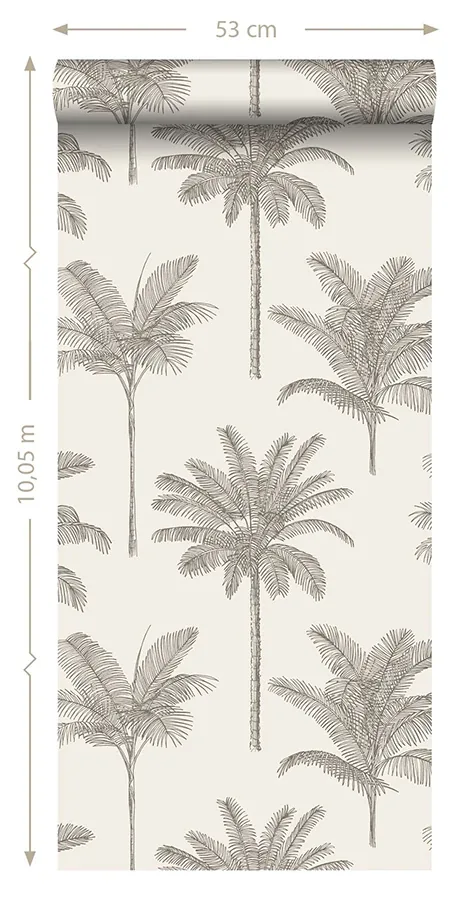 Brewster Home Fashions Taj Beige Palm Trees Wallpaper - SKU DD139163