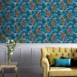 Brewster Home Fashions Takara Teal Opulent Peacock Wallpaper - SKU AH692505