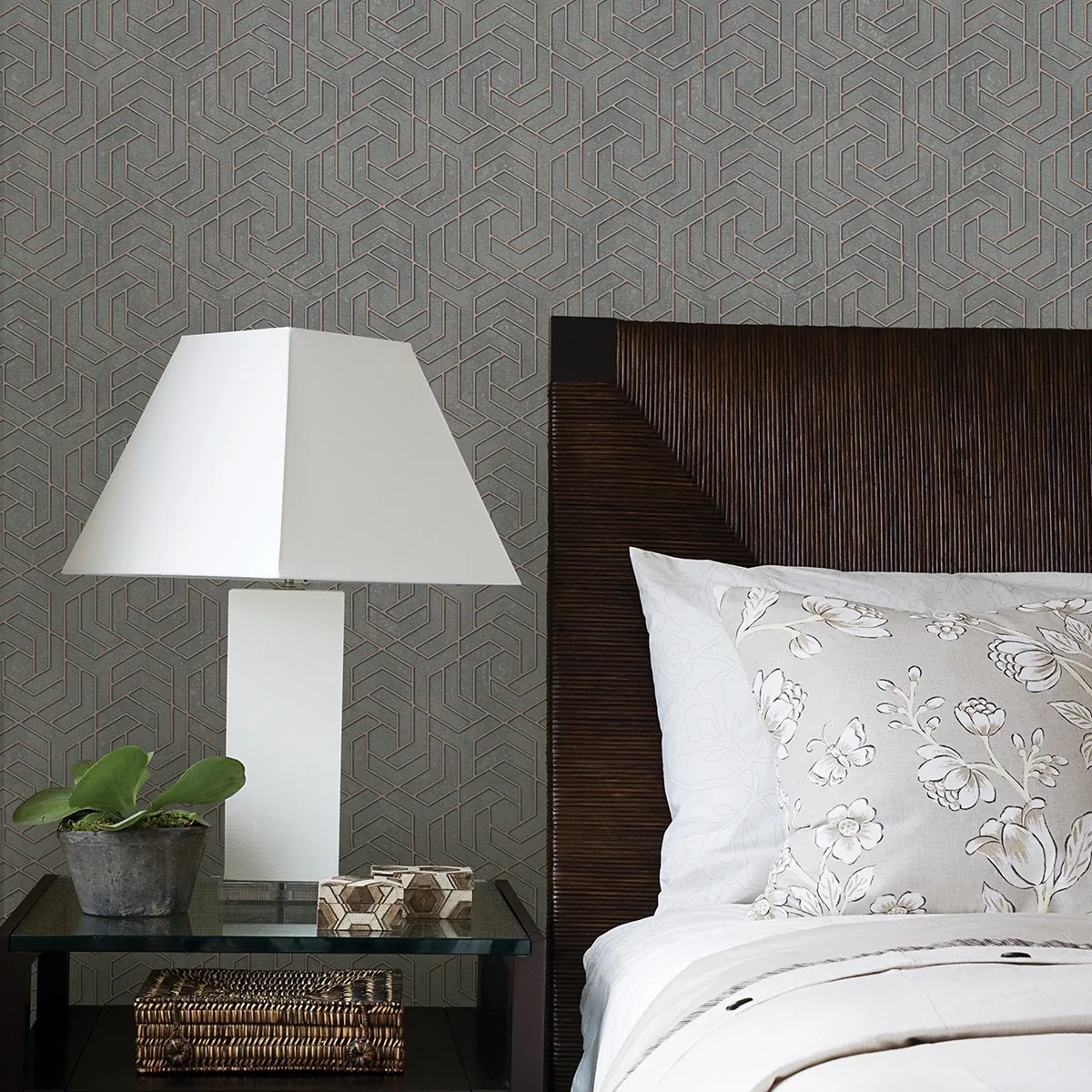 Brewster Home Fashions Tama Charcoal Geometric Wallpaper - SKU 4035-32609