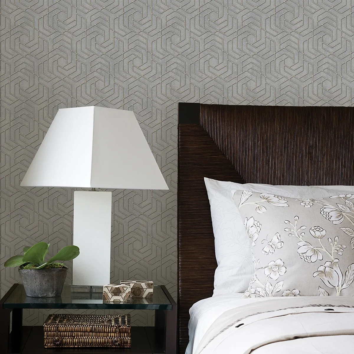 Brewster Home Fashions Tama Grey Geometric Wallpaper | Wallpaper Twins Brewster Home Fashions Tama Grey Geometric Wallpaper - SKU 4035-32610