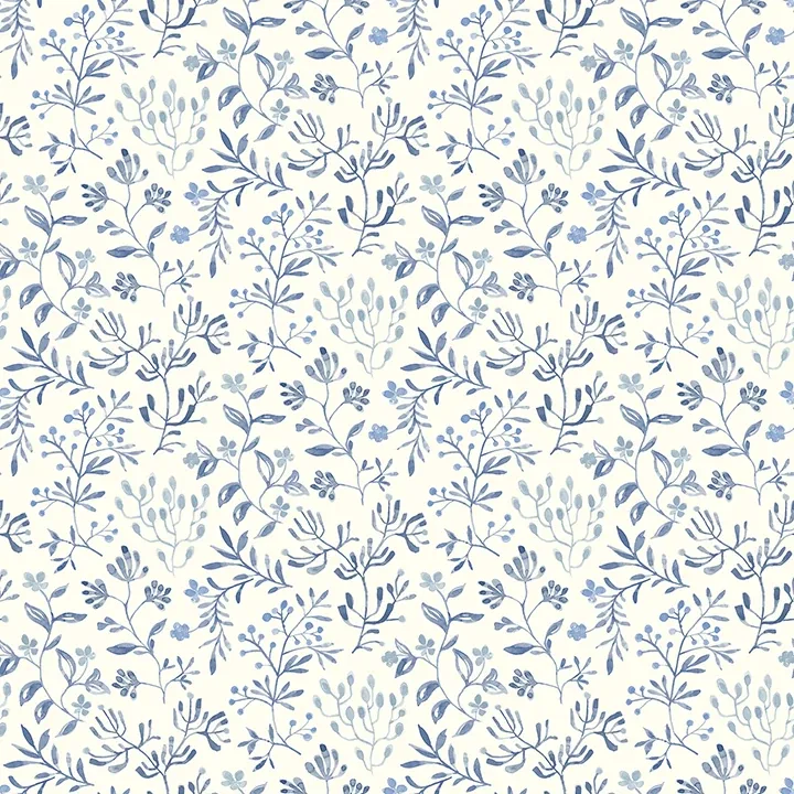 Brewster Home Fashions Tarragon Blue Dainty Meadow Wallpaper - SKU 3125-72352