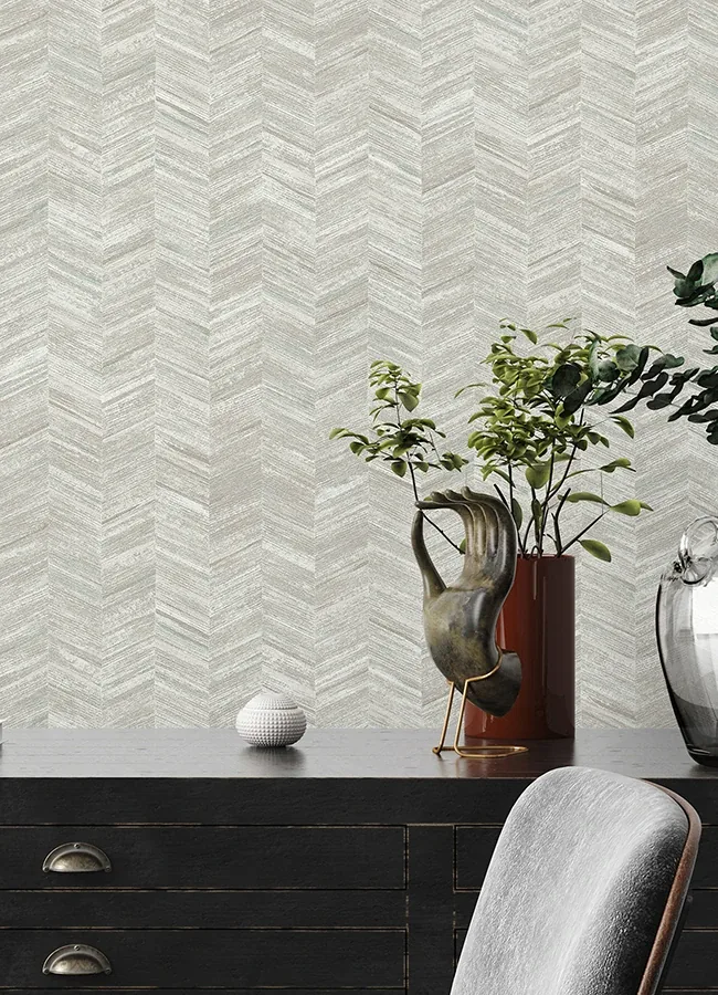 Brewster Home Fashions Tatlin Grey Chevron Wallpaper - SKU 2980-38309-4