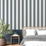 Brewster Home Fashions Tavish Blue Stripe Wallpaper - SKU FD43458