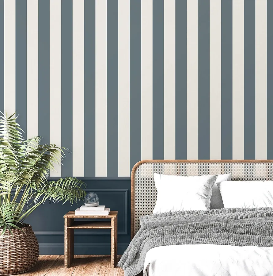 Brewster Home Fashions Tavish Blue Stripe Wallpaper - SKU FD43458