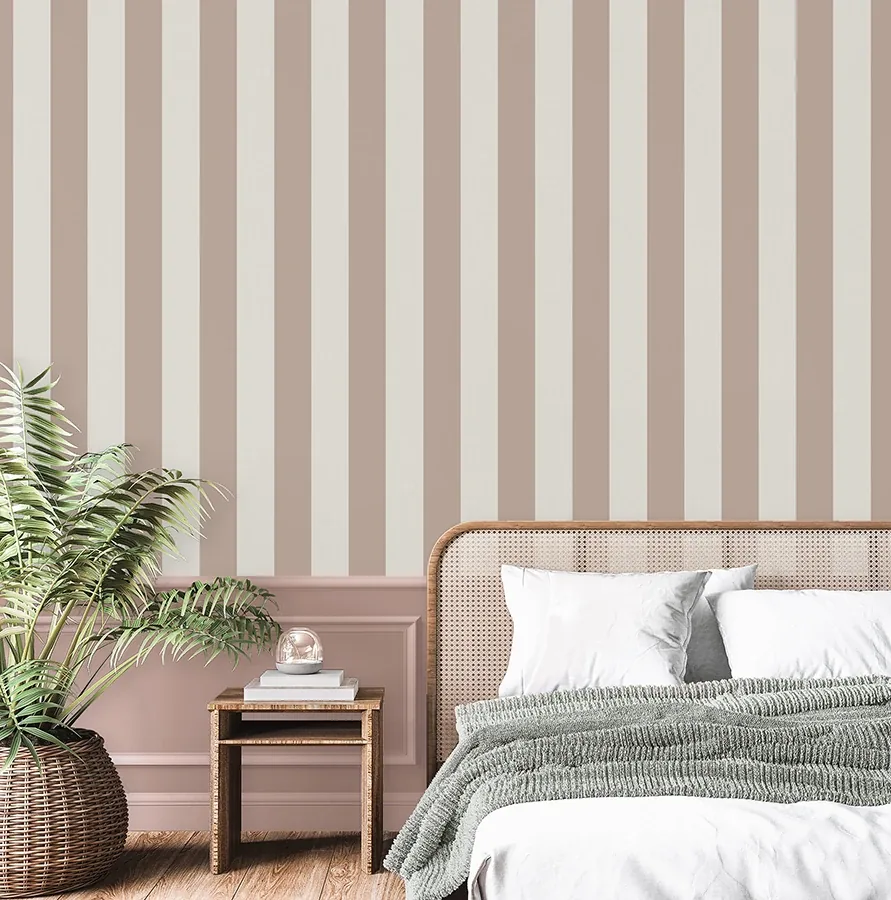 Brewster Home Fashions Tavish Light Pink Stripe Wallpaper - SKU FD43456