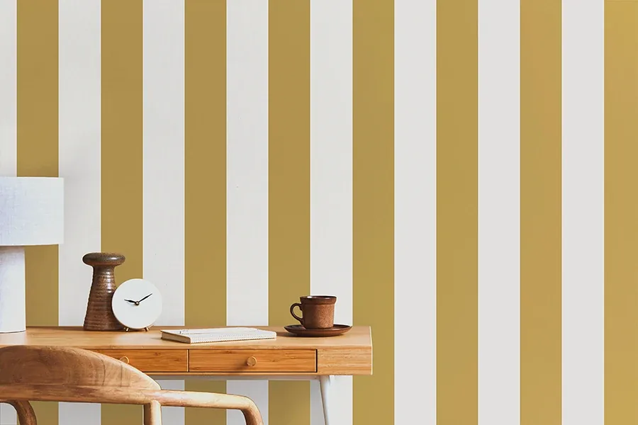 Brewster Home Fashions Tavish Mustard Stripe Wallpaper - SKU FD43455