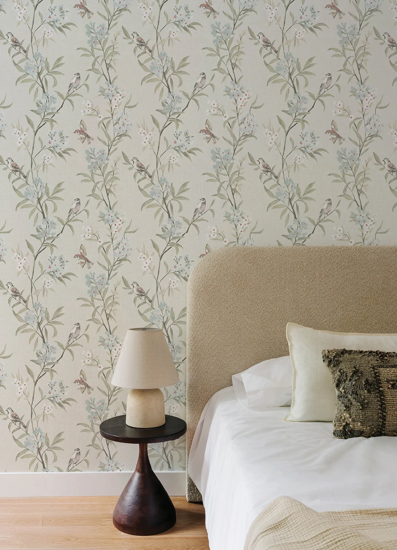 Brewster Home Fashions Tea Olive Beige Finch Frolic Wallpaper | Wallpaper Twins Brewster Home Fashions Tea Olive Beige Finch Frolic Wallpaper - SKU 4169-83137