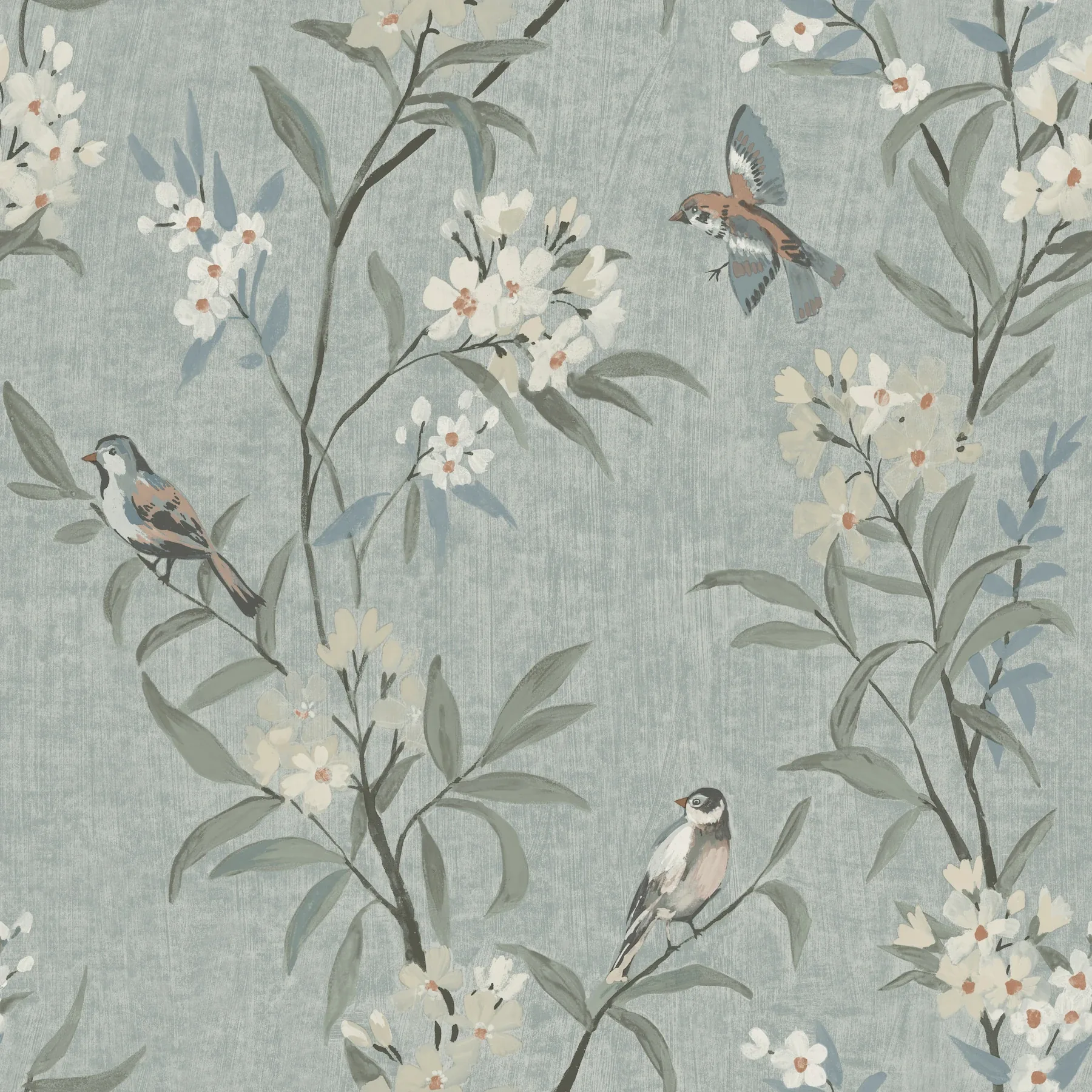 4169-83139 | Tea Olive Blue Finch Frolic Wallpaper