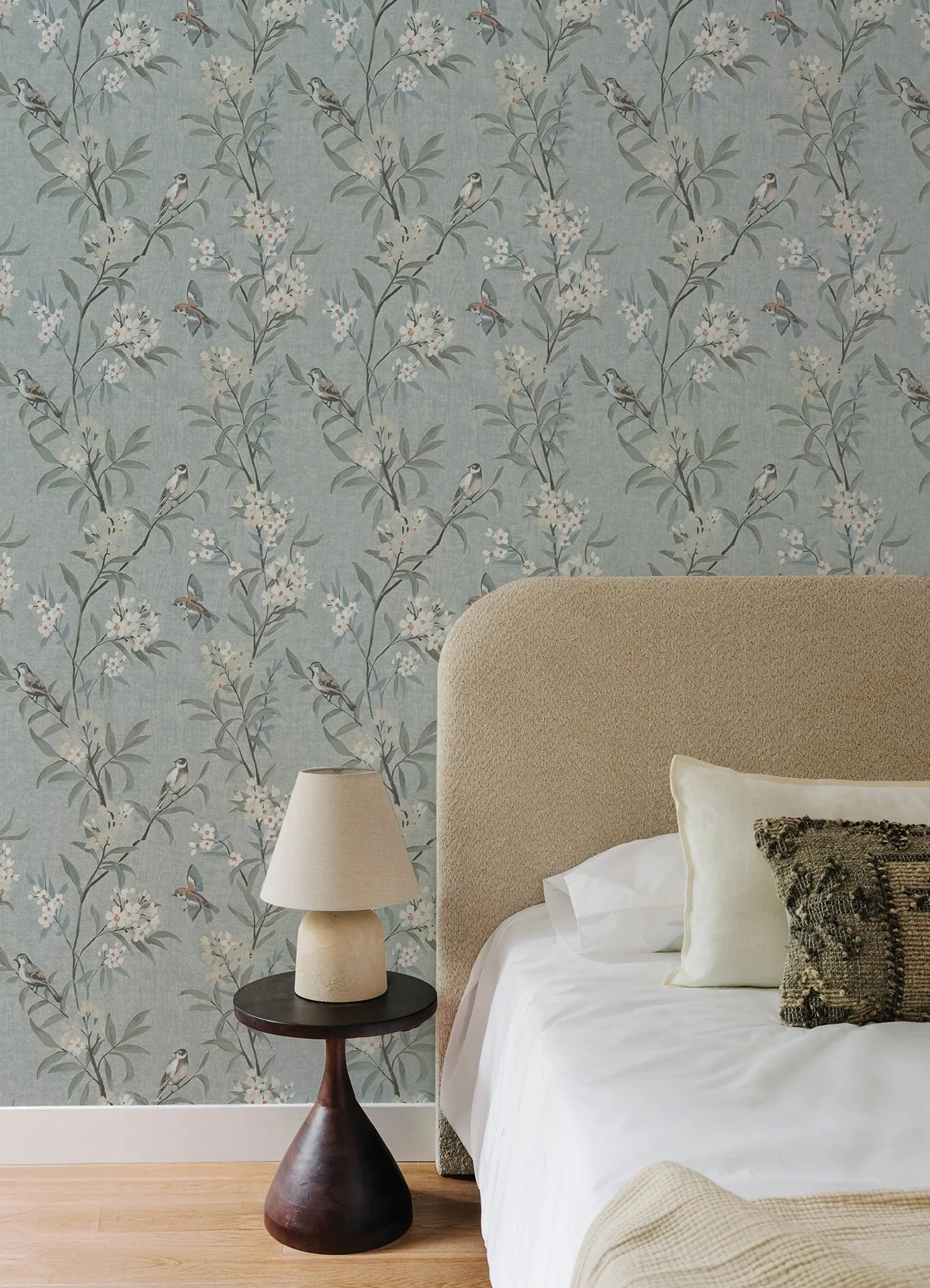 Brewster Home Fashions Tea Olive Blue Finch Frolic Wallpaper - SKU 4169-83139