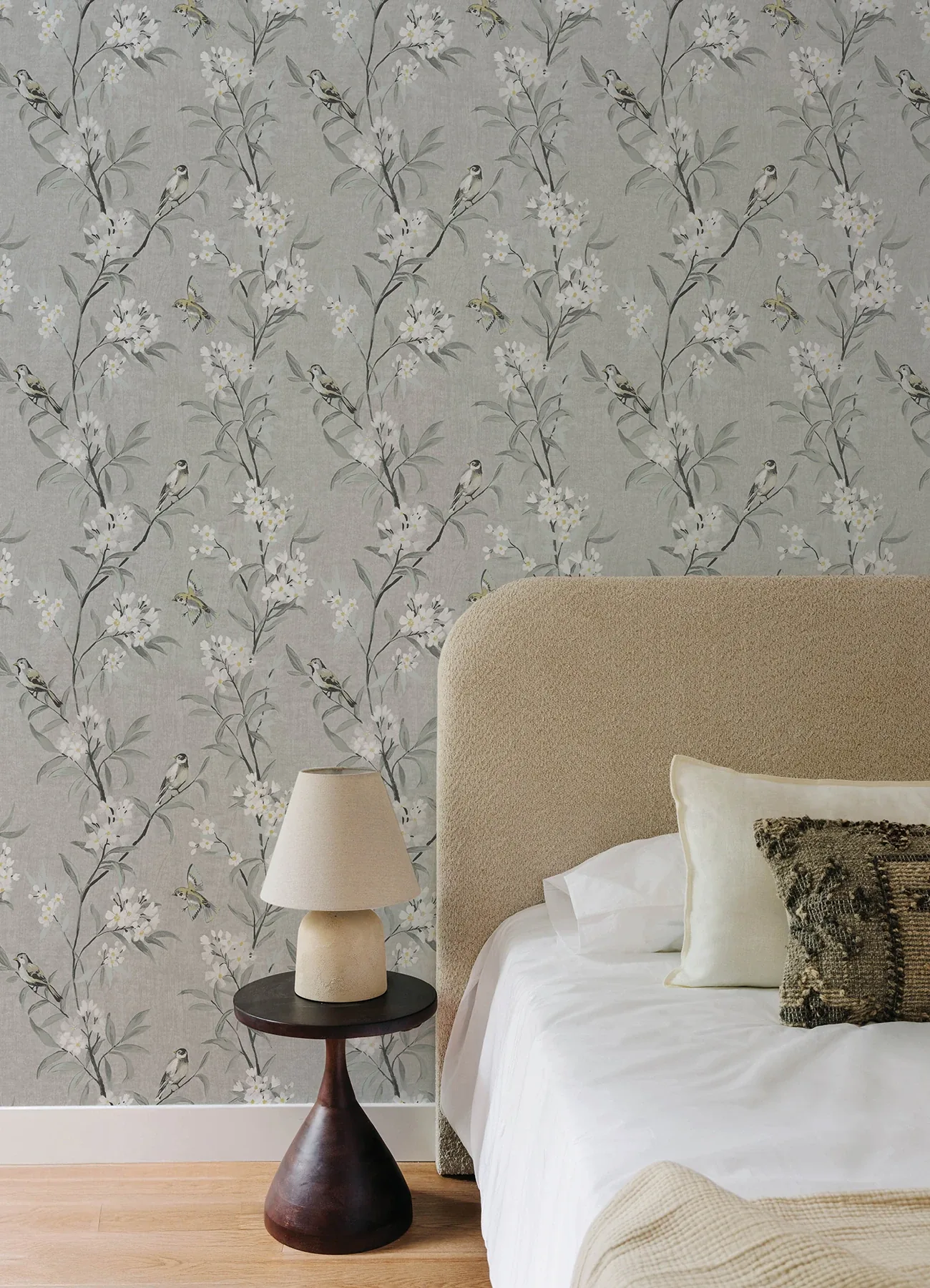 Brewster Home Fashions Tea Olive Gray Finch Frolic Wallpaper - SKU 4169-83141