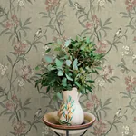 Brewster Home Fashions Tea Olive Green Finch Frolic Wallpaper - SKU 4169-83138